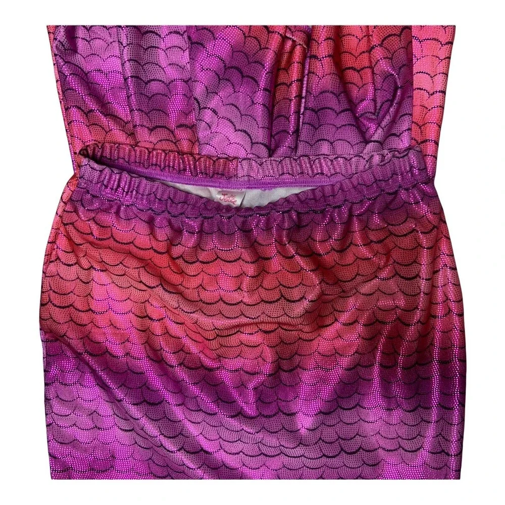 Justice Girls Mermaid Skirt Cover‎ Up Size Medium Shimmer Long Costume Fish Tail